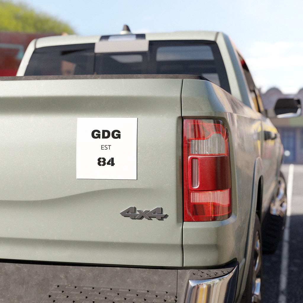 GDG EST 84 Car Magnet — Custom Retro Numbered Magnetic Decal