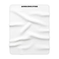 Sherpa Fleece Blanket — Cozy White Plush Throw with 'RUMBLEBOX.STORE' Logo