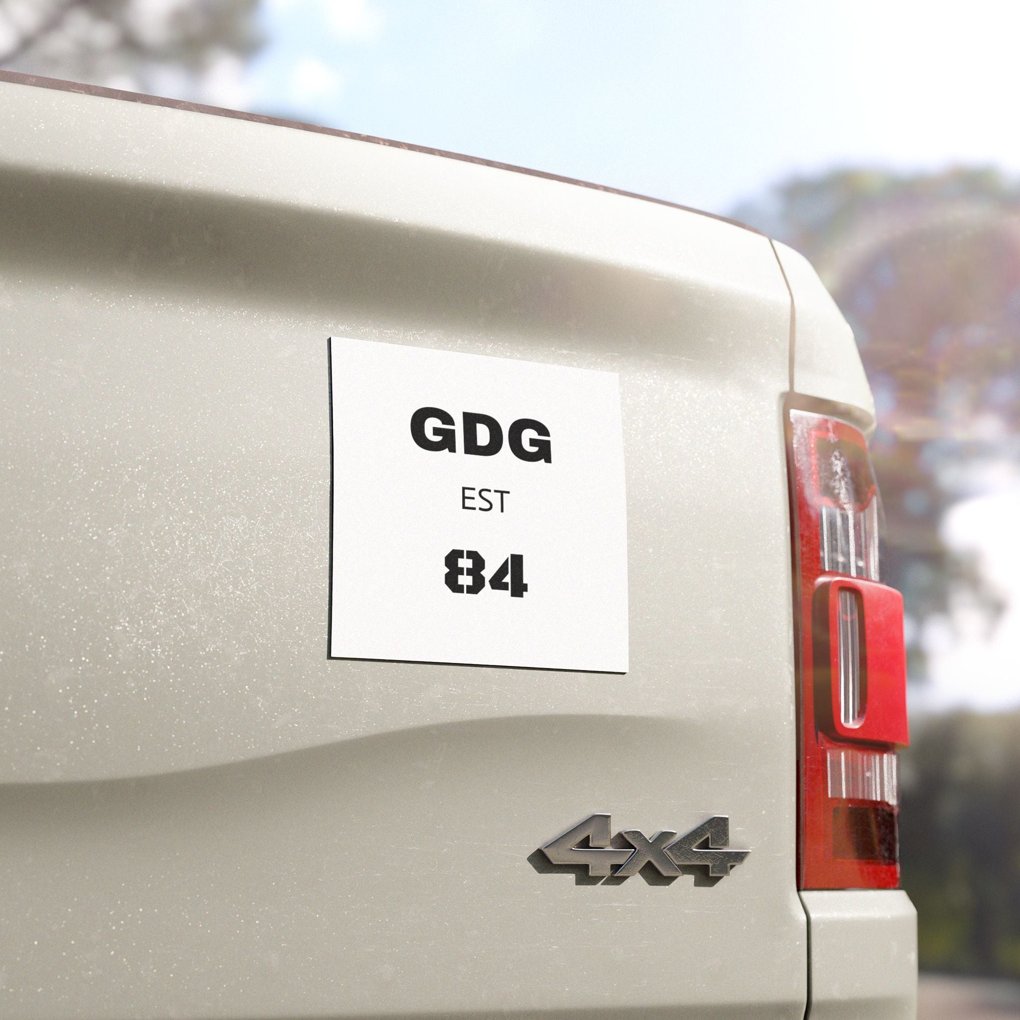 GDG EST 84 Car Magnet — Custom Retro Numbered Magnetic Decal