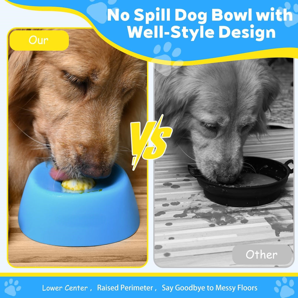 Dog Licking Bowl with Ball