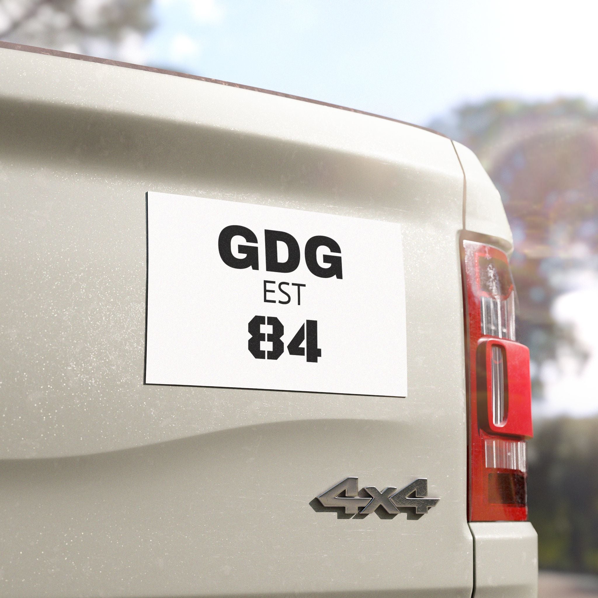 GDG EST 84 Car Magnet — Custom Retro Numbered Magnetic Decal