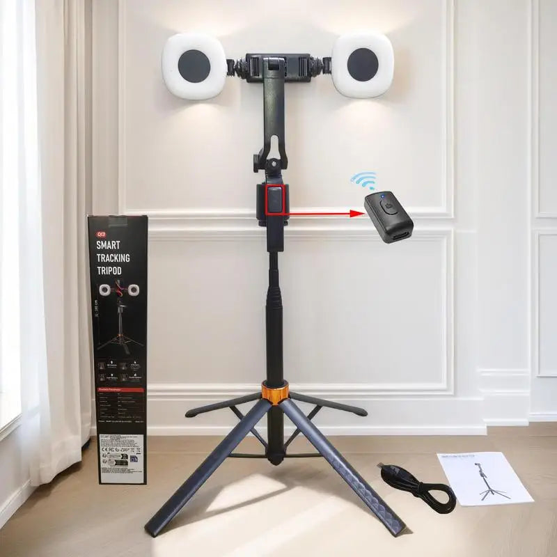 TrackShot™ Smart Tripod 📸✨ — Auto Face Tracking + Fill Lights