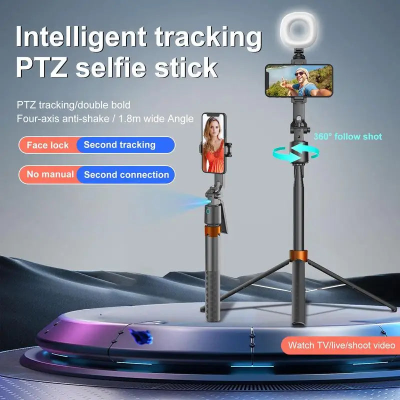 TrackShot™ Smart Tripod 📸✨ — Auto Face Tracking + Fill Lights