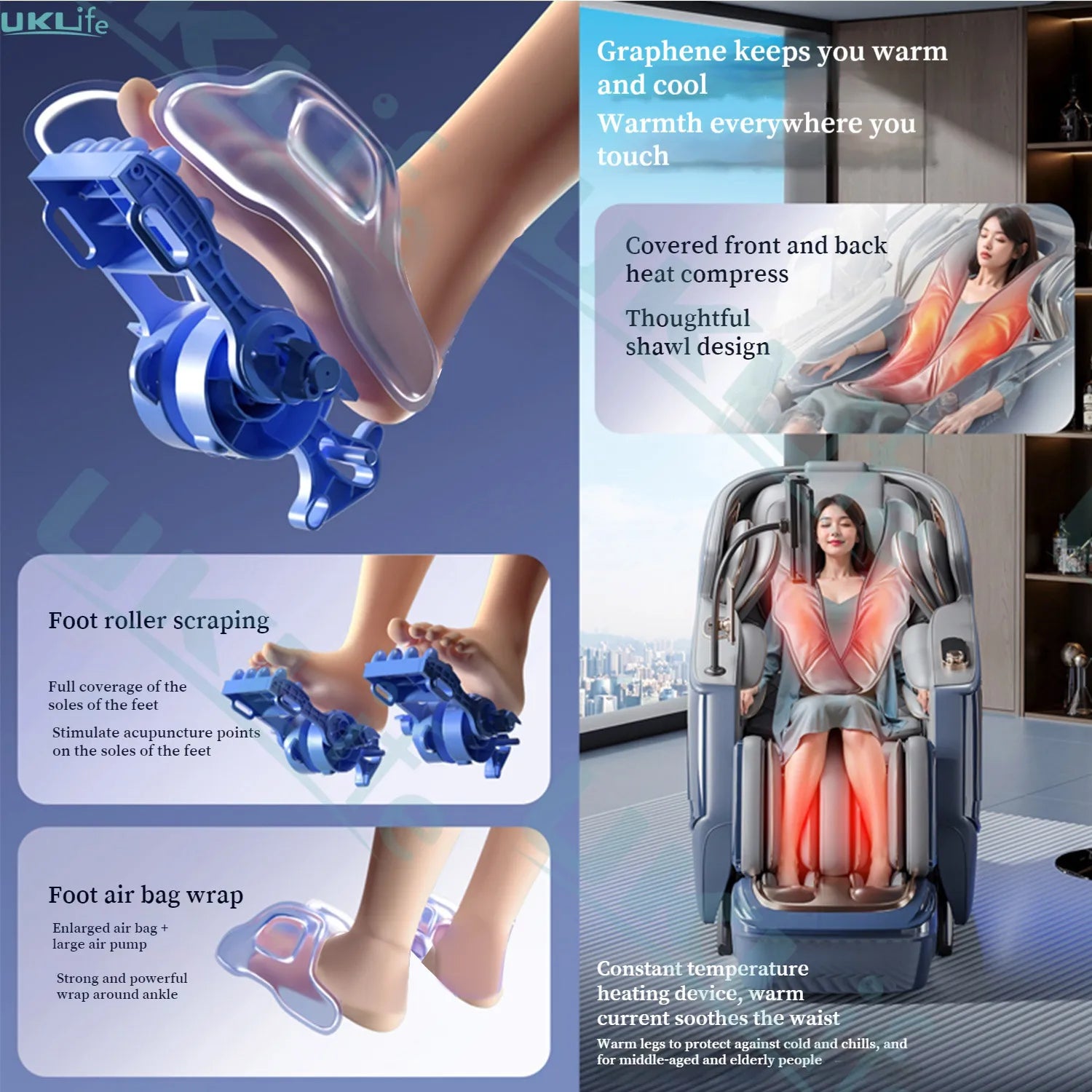 Lovely Homes Full Body Massage Chair Golden