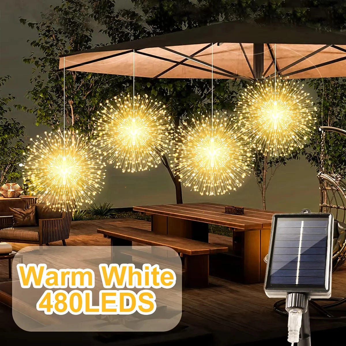 Lampes solaires SparkBloom™ 🎆✨ — Éclat de feu d'artifice, zéro coût énergétique