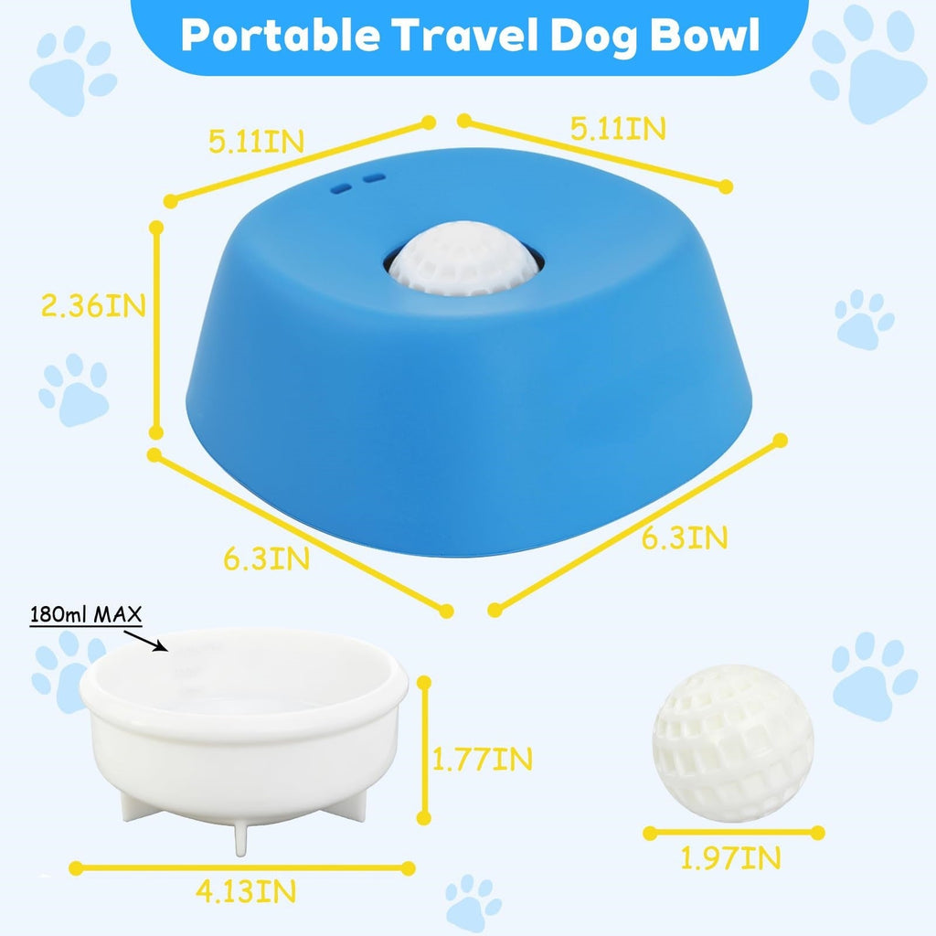 Dog Licking Bowl with Ball