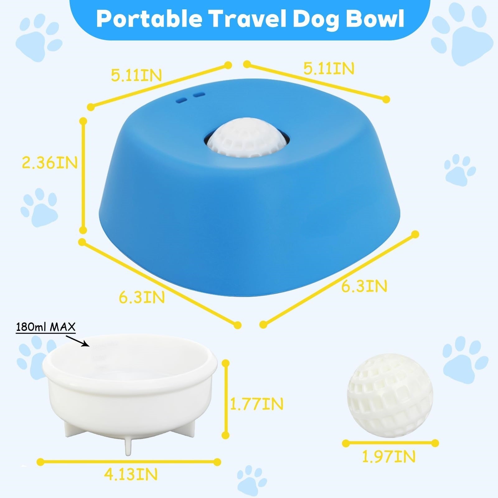Dog Licking Bowl with Ball